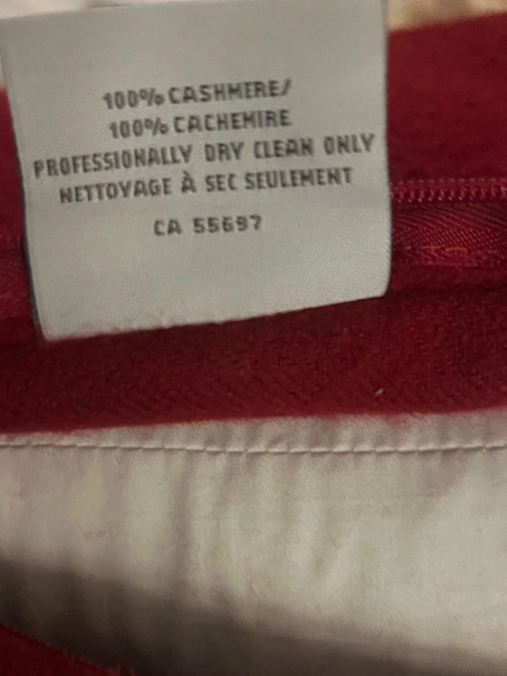 Restoration Hardware RH Cashmere Lumbar Pillow (Red / Garnet) 13”x21” CA 55697
